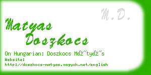 matyas doszkocs business card